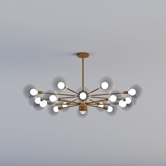 Stylish Low-Poly Chandelier 3D model for Modern Interiors