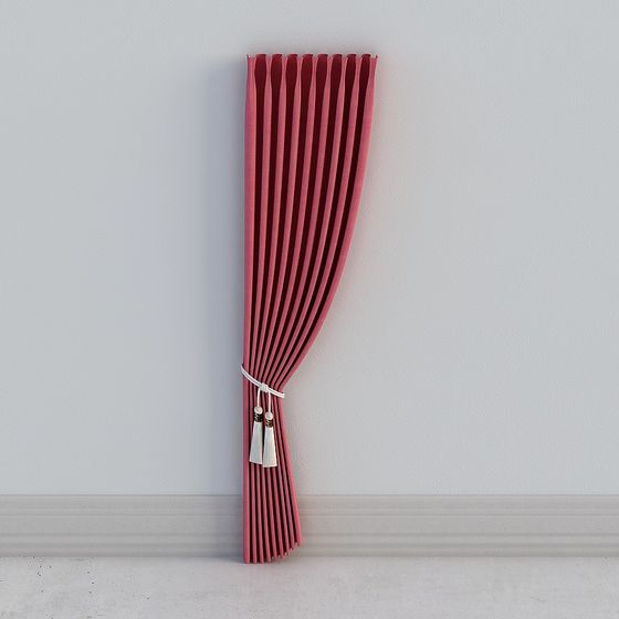 Elegant Pleated Curtain 3D model