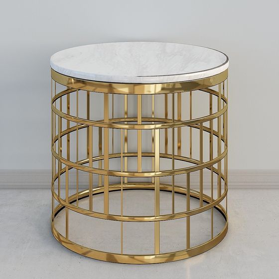 Golden Birdcage Side Table 3D model