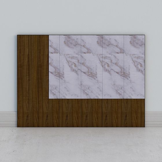 Stone Partition Screen Stylish Marble and Wood Pattern Partition Screen 3D model