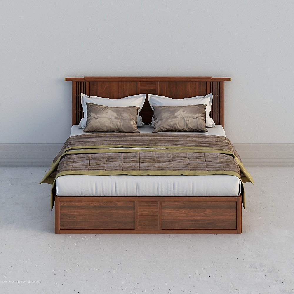 Cozy Retreat 3D Model Bed for Modern Interiors