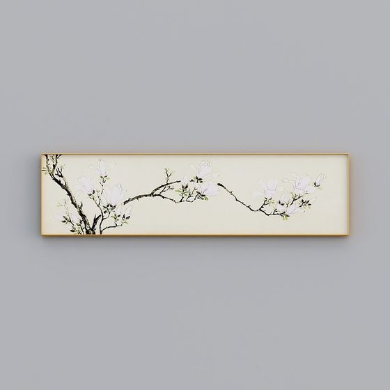 Elegant Magnolia Branch 3D model for Creative Projects