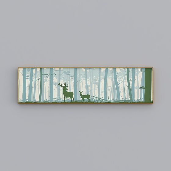 Deer in Morning Mist Low-Poly 3D Model