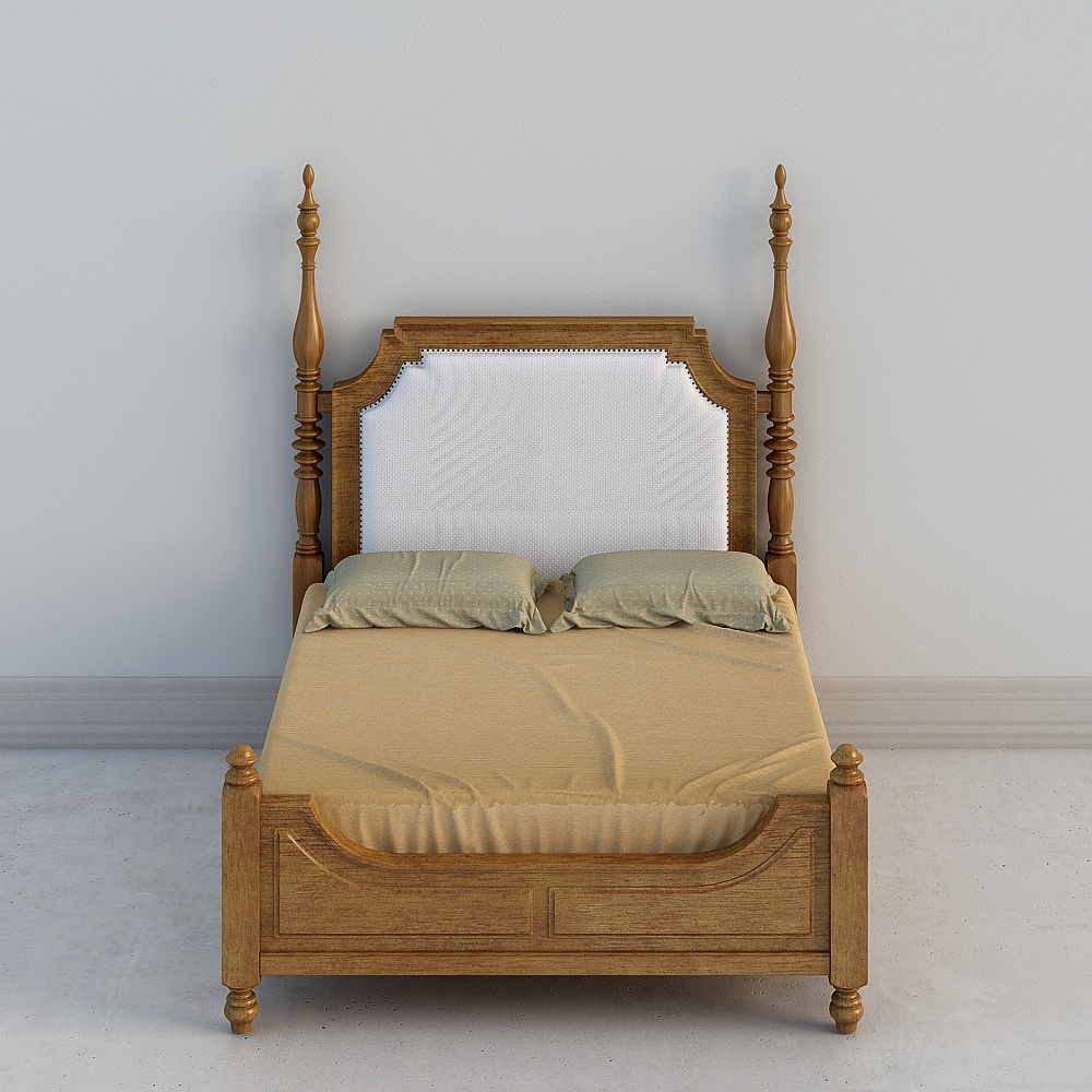 Letto in Tessuto Marrone Caldo Grigio Stile Country Americano