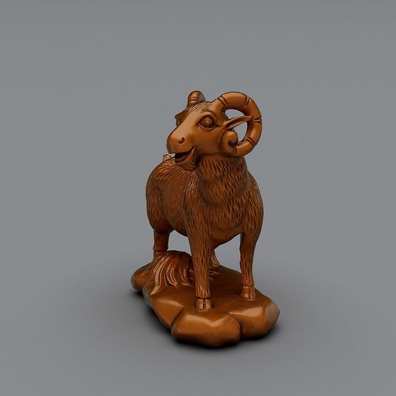 Realistic 3D Model of a Brown Sheep