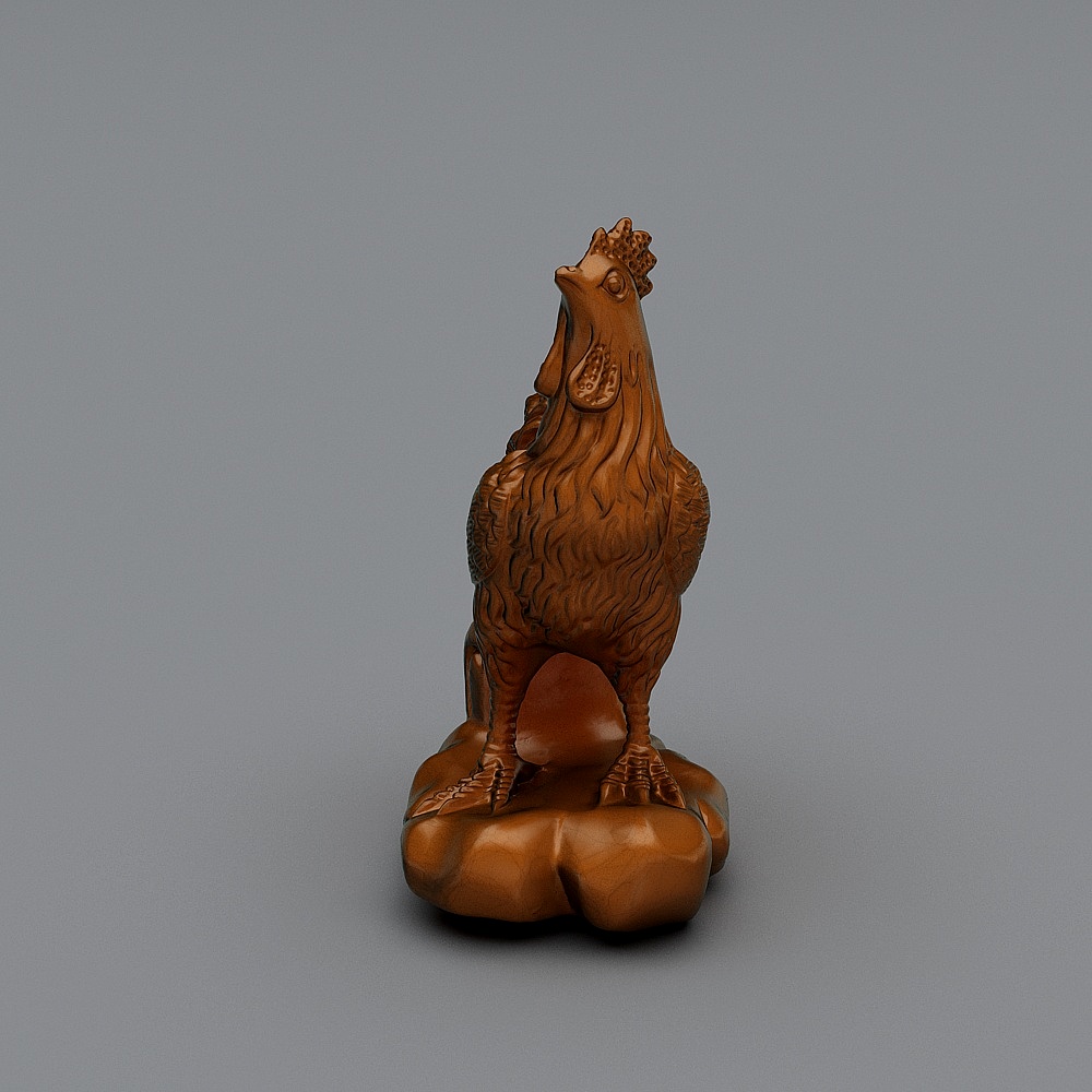 Low Poly Detailed Rooster 3D Model