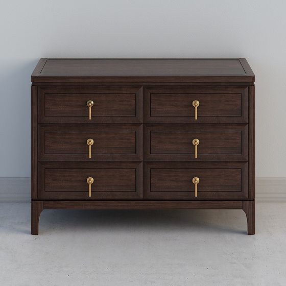 Mueble Tysonburg de madera de sándalo dorado chino X-101101 con seis cubos