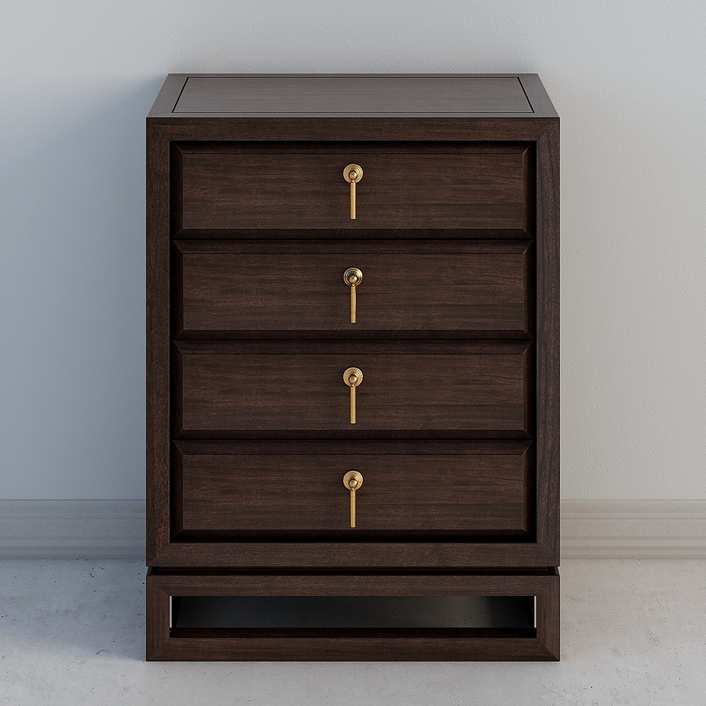 Minimalist Wooden Storage Cabinet 3D model