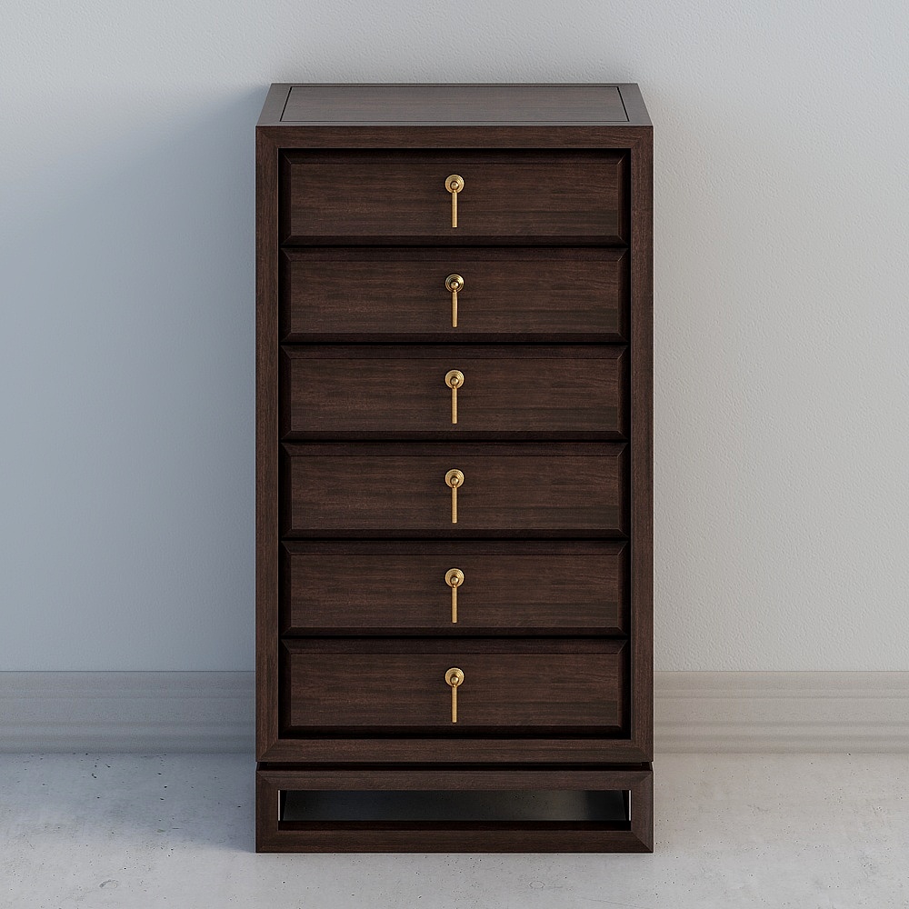 Elegant 6-Drawer Cabinet 3D model