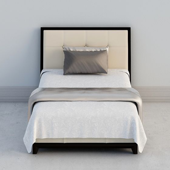 Elegant Low Polygon Bed 3D model for Modern Interiors