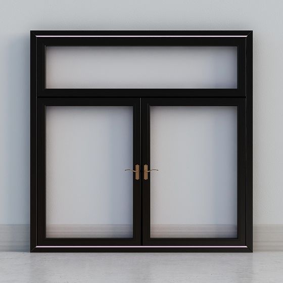 Elegant Double Glass Door 3D model