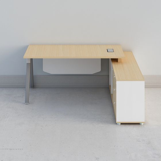 Modern L-Shaped Desk 3D model