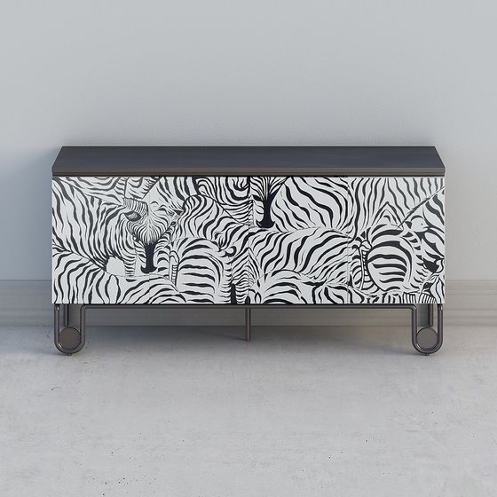 Sophisticated Zebra Print Cabinet 3D model