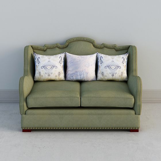 Vintage Green Sofa 3D model