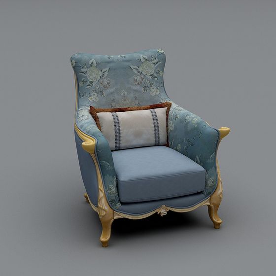 Elegant Vintage-Modern Armchair 3D model