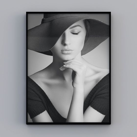 Sleek Black and White Low-Polygon Model 3D model