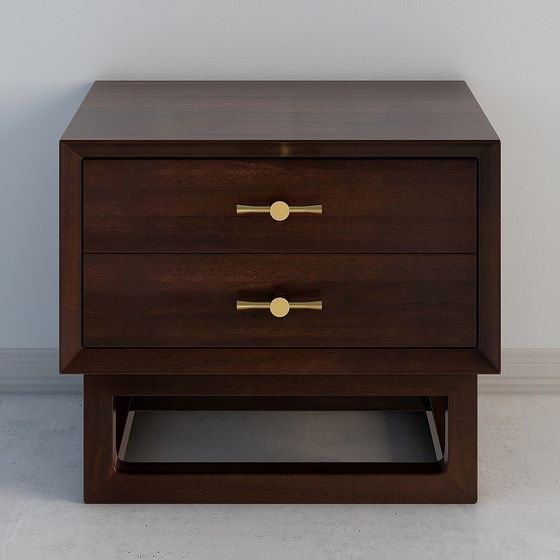 Elegant Vintage-Modern Nightstand 3D model