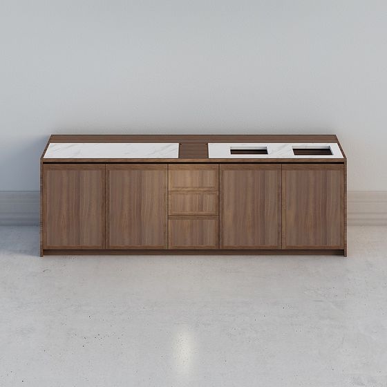 Stylish Urban Living Cabinet 3D model