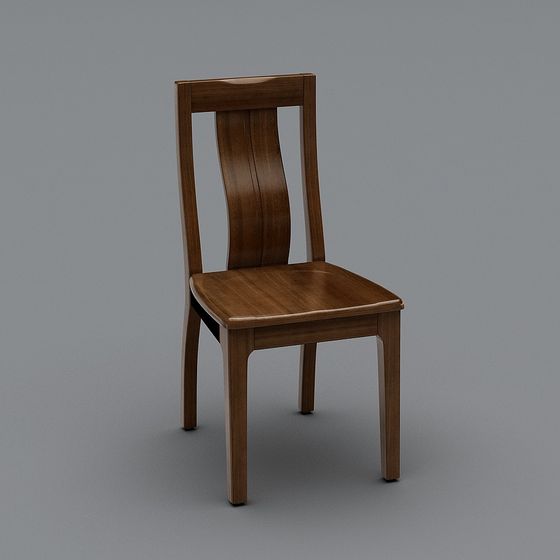 Elegant Low-Poly Wooden Chair 3D model