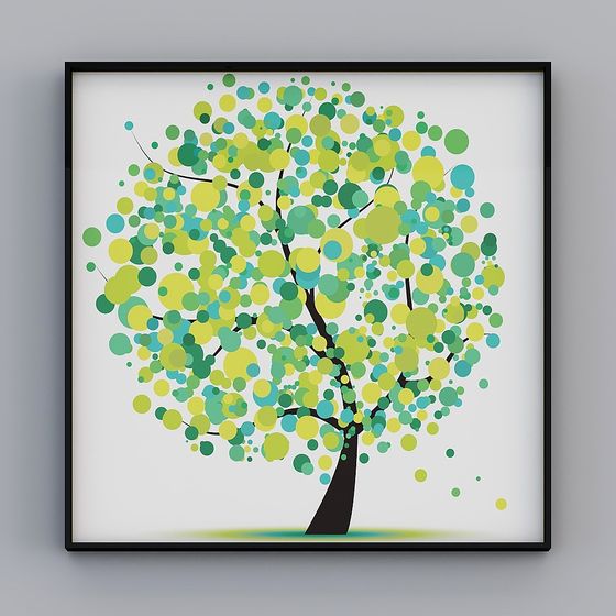 Vibrant Low-Poly Tree 3D Model