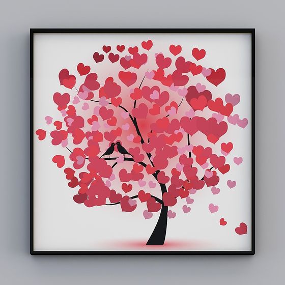 Heart-Shaped Tree 3D Model for Romantic Designs