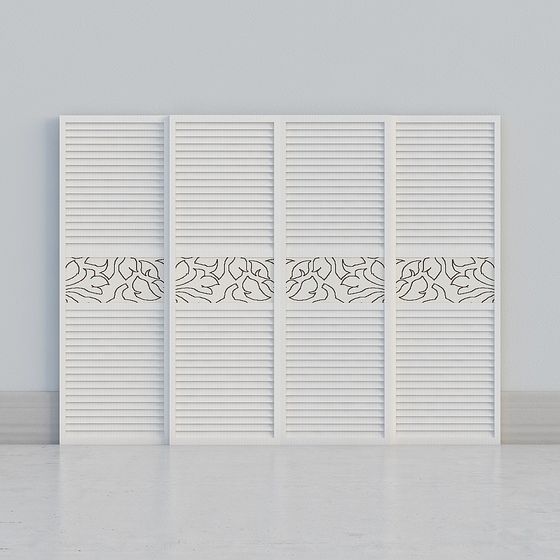 Elegant Louver Screen 3D model for Modern Aesthetics