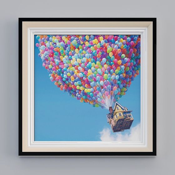 Flying House 3D Model - Low Poly & High Detail