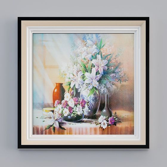 Vibrant Floral Still Life 3D model for Artistic Creations