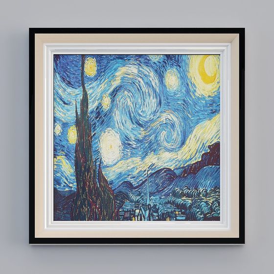 Starry Night 3D Model Inspired by Van Gogh