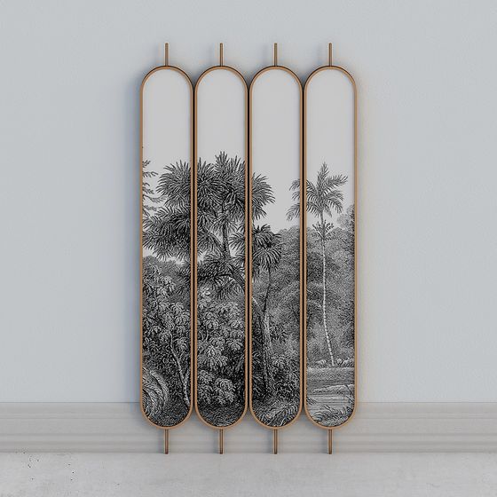 Elegant 3D Screen Model Inspired by Tropical Rainforest