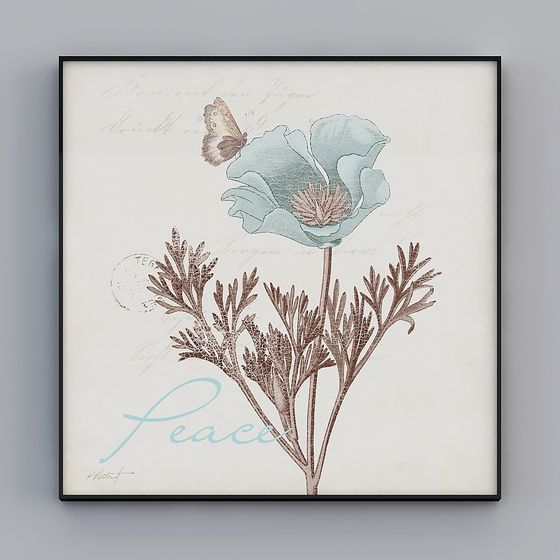 Tranquil Floral 3D Model in Low-Poly Design