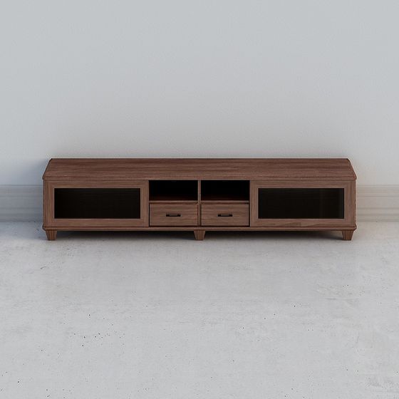 Stylish Low-Polygon TV Cabinet 3D model for Modern Interiors