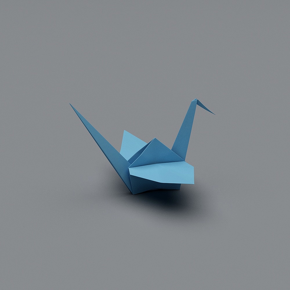Origami Crane 3D model