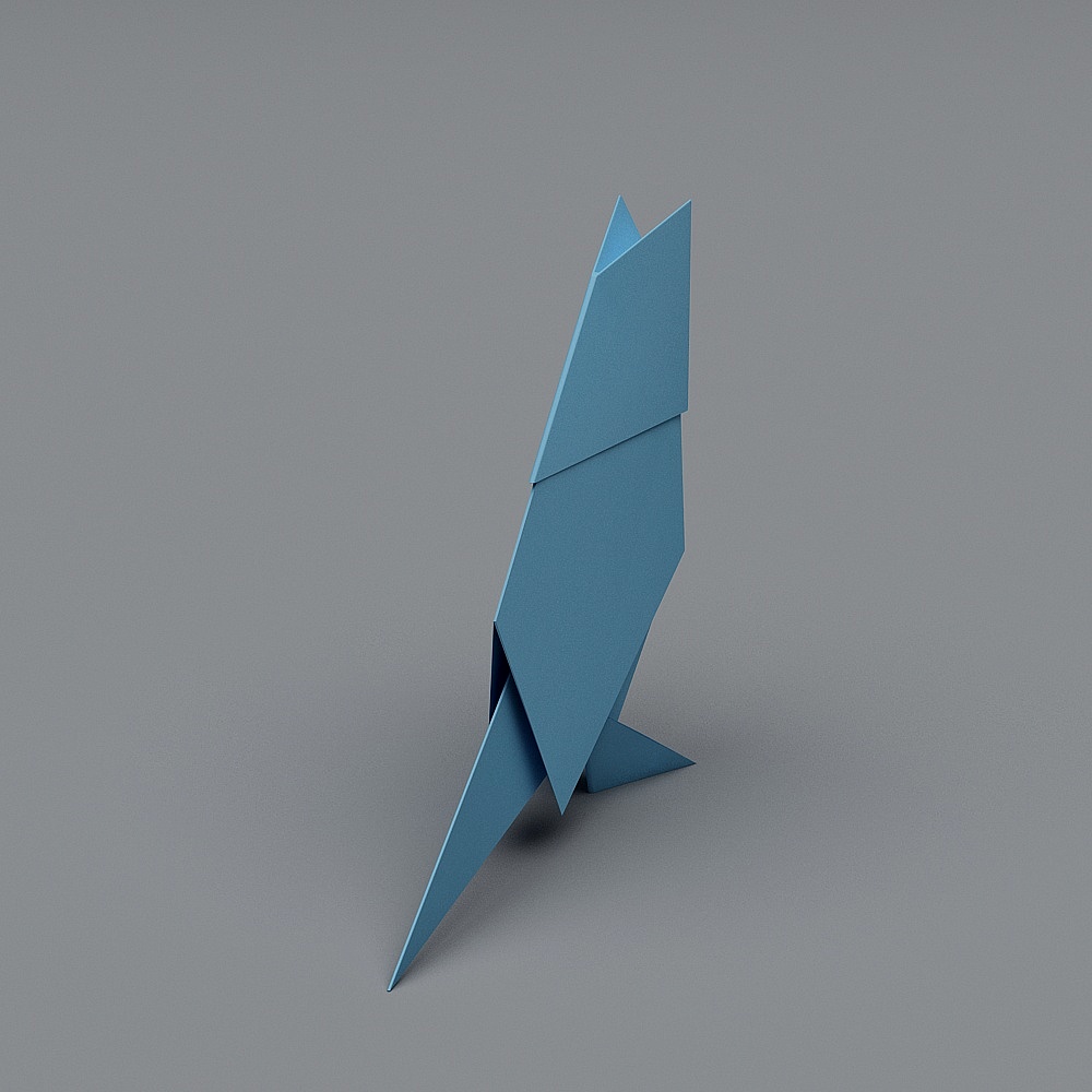 Origami Cat Low-Poly 3D Model