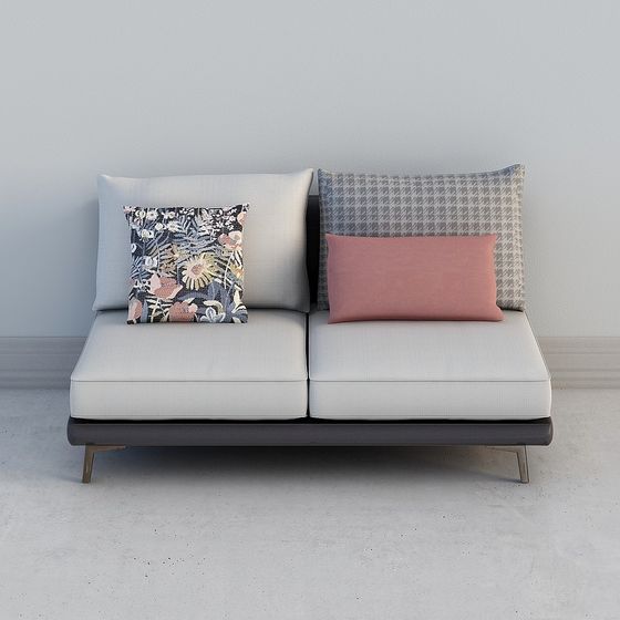 Chic 3D Sofa Model Blending Modern and Vintage Styles