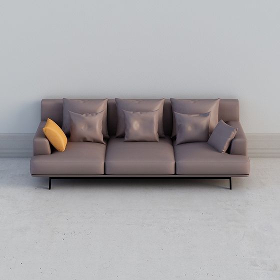 Elegant Low-Polygon Sofa 3D Model for Modern Spaces