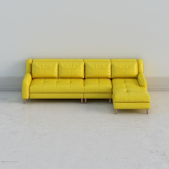 Vibrant Corner Sofa 3D model for Modern Spaces