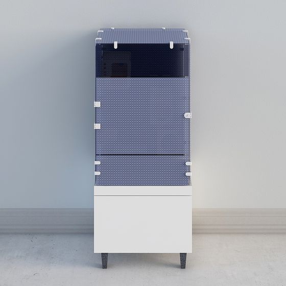 Futuristic Low-Polygon Refrigerator 3D model