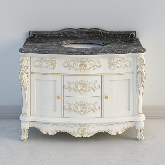 Baroque Bathroom Vanity 3D model