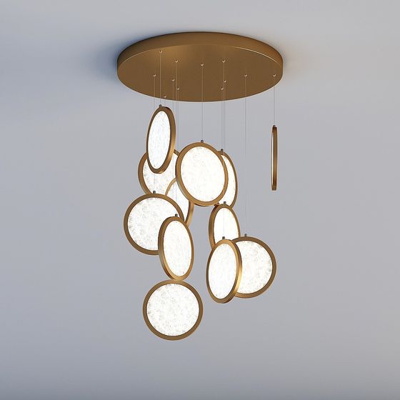 Elegant Low-Poly Chandelier 3D model