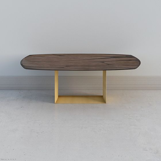 Streamlined Wooden Coffee Table 3D model