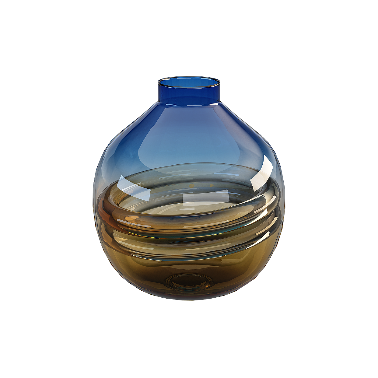 Elegant Vase 3D Model – Deep Blue Glass Design