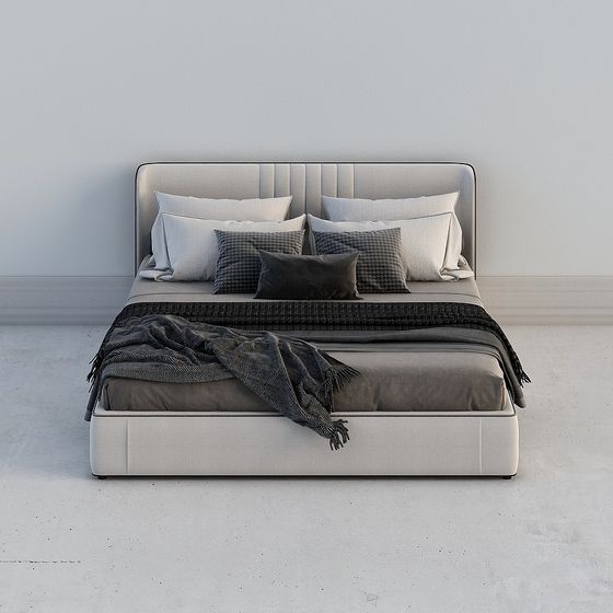 Elegant Modern Minimalist Bed 3D model