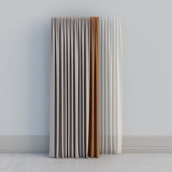 Wrinkle Curtain 3D Model for Modern Interiors