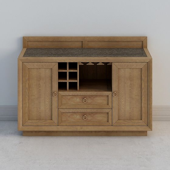 Vintage Wine Cabinet 3D model