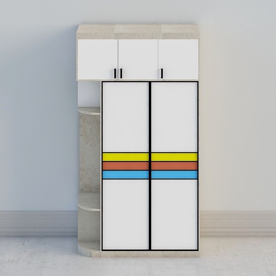 Colorful Geometric Storage Cabinet 3D model
