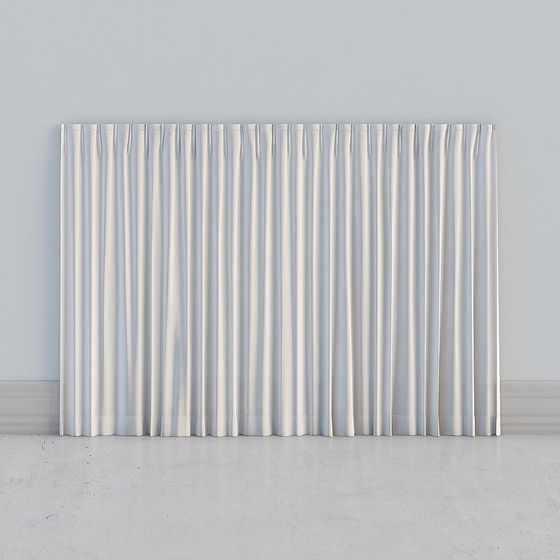 Elegant Wrinkled Curtain 3D model for Stylish Interiors