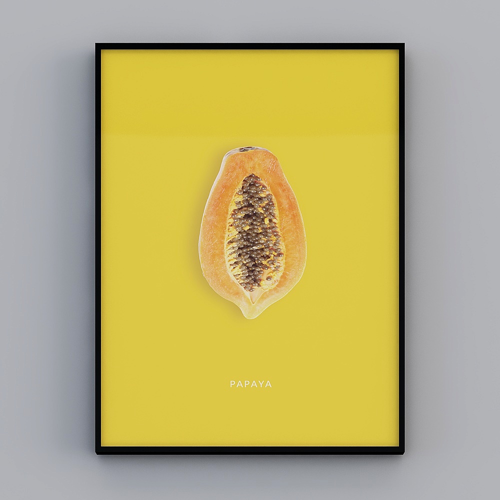 Vibrant Papaya Half 3D model