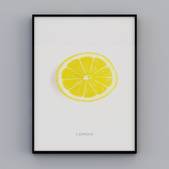 Lemon Slice Low-Poly 3D Model
