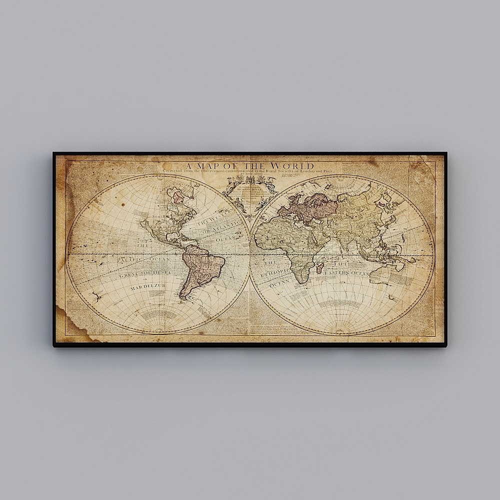 World Map 3D Model - Vintage Charm for Creatives